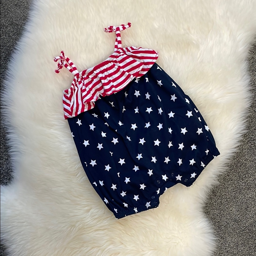 The Children's Place Red and White Striped Romper